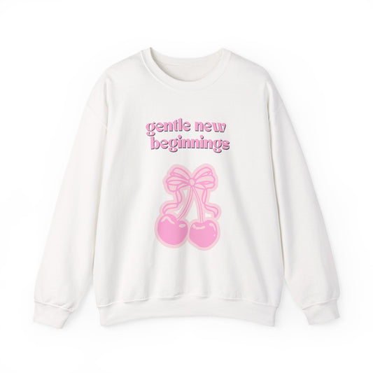 Gentle New Beginnings Pink Cherry Crewneck Sweatshirt