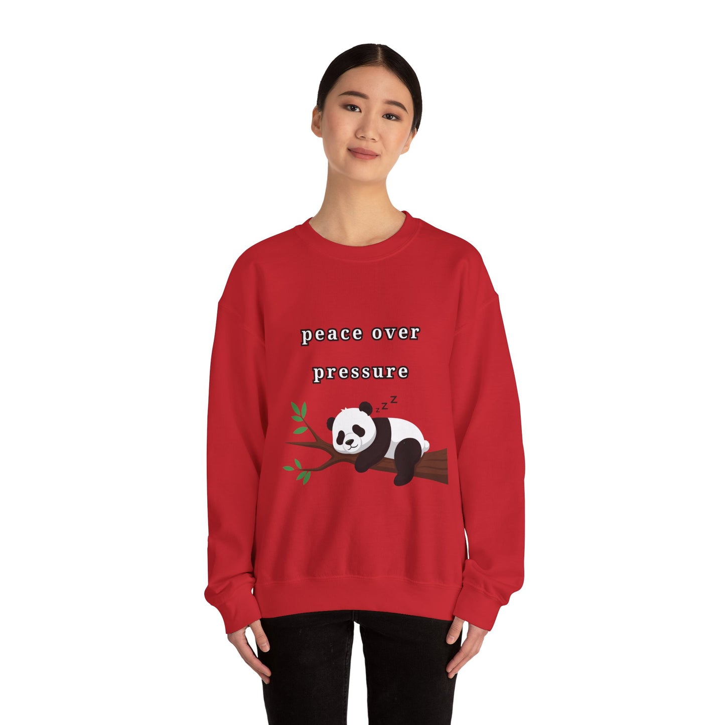 Sudadera de cuello redondo Peace Over Pressure Sleeping Panda