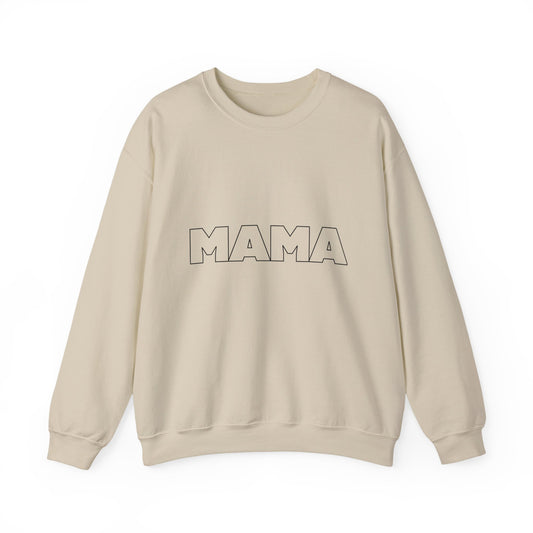 Mama Crewneck Sweatshirt — Minimal Outline 'MAMA' Graphic, Mother's Day Gift
