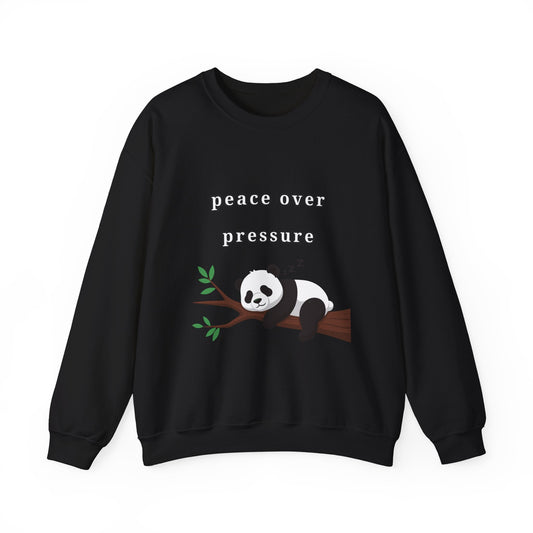 Peace Over Pressure Sleeping Panda Crewneck Sweatshirt