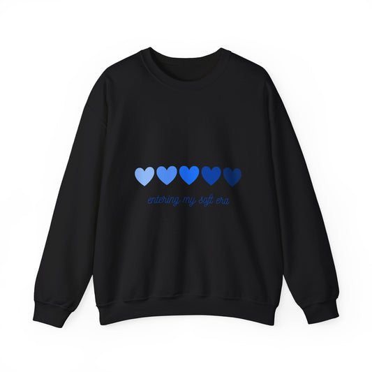 Crewneck Sweatshirt - 'Entering My Soft Era' Blue Heart Graphic