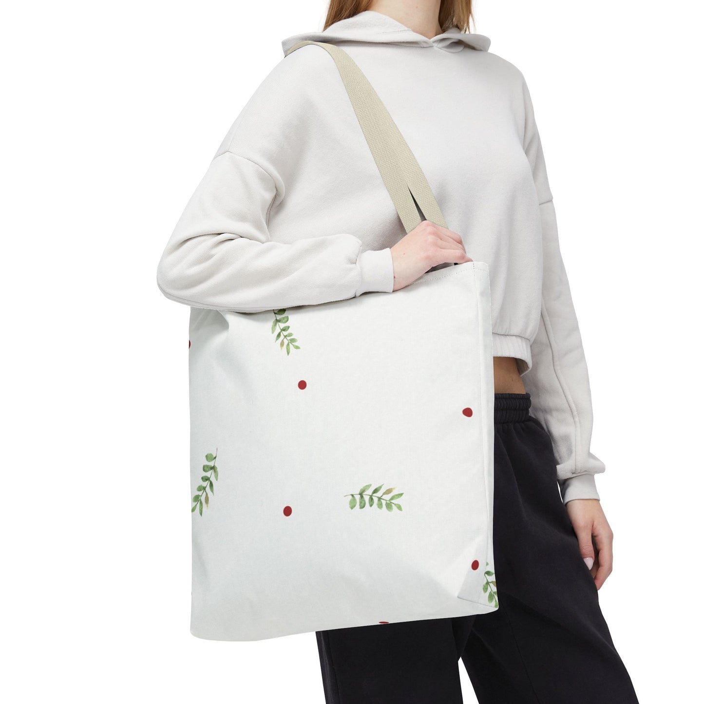 Minimal Holiday Dots Tote Bag — Festive Polka Dot Holiday Shopper