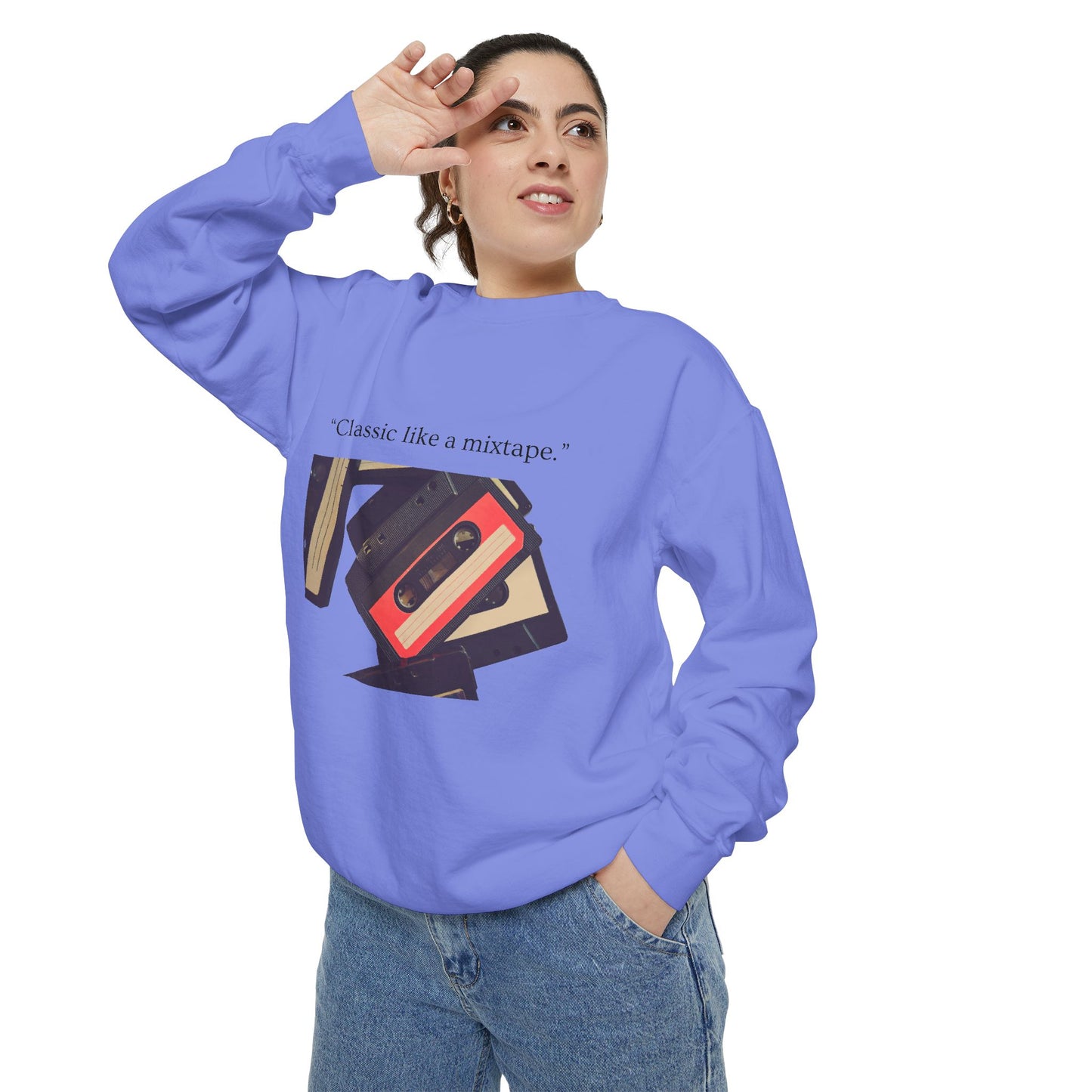 Cassette Mixtape Sweatshirt — "Classic like a mixtape." Retro Tape Crewneck