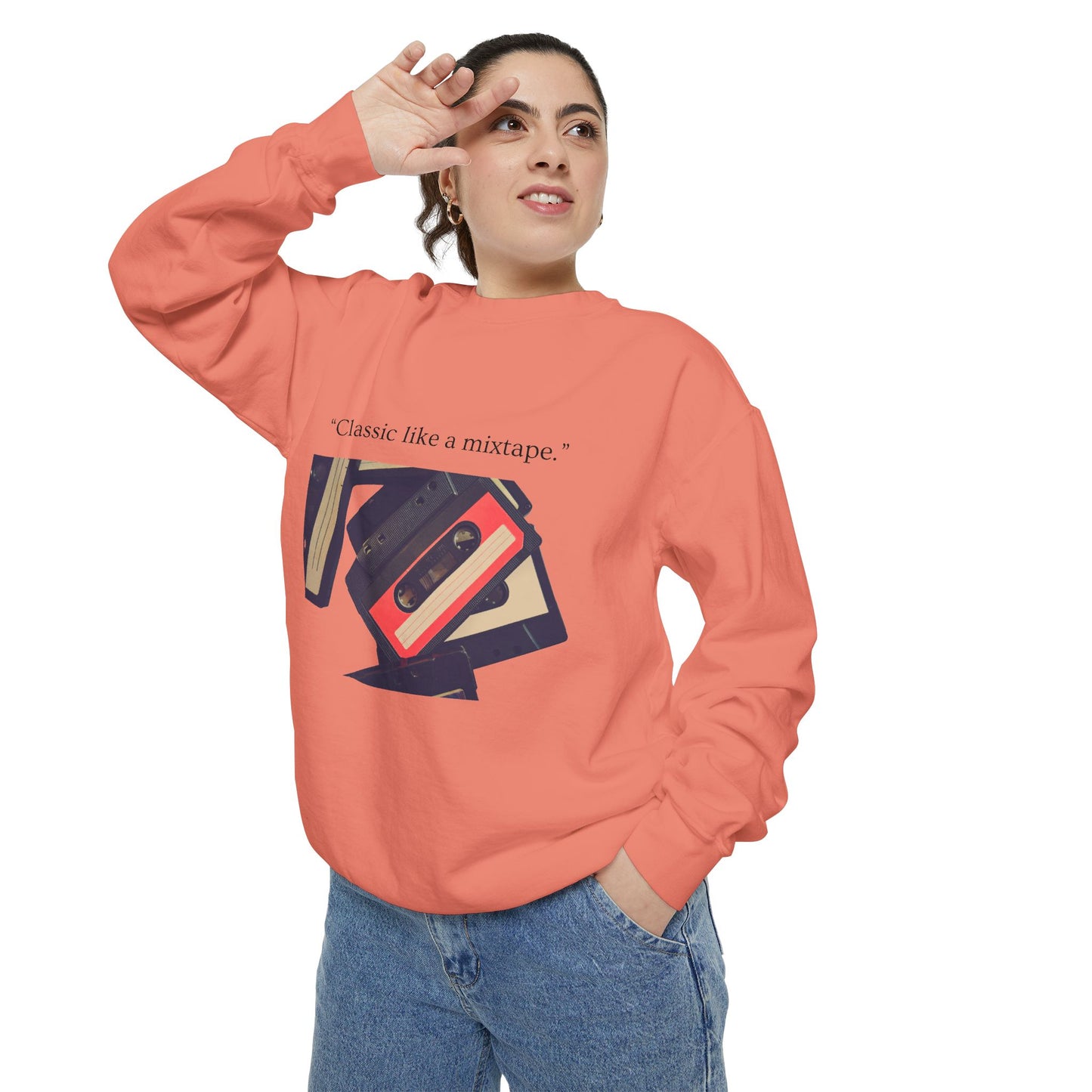 Cassette Mixtape Sweatshirt — "Classic like a mixtape." Retro Tape Crewneck
