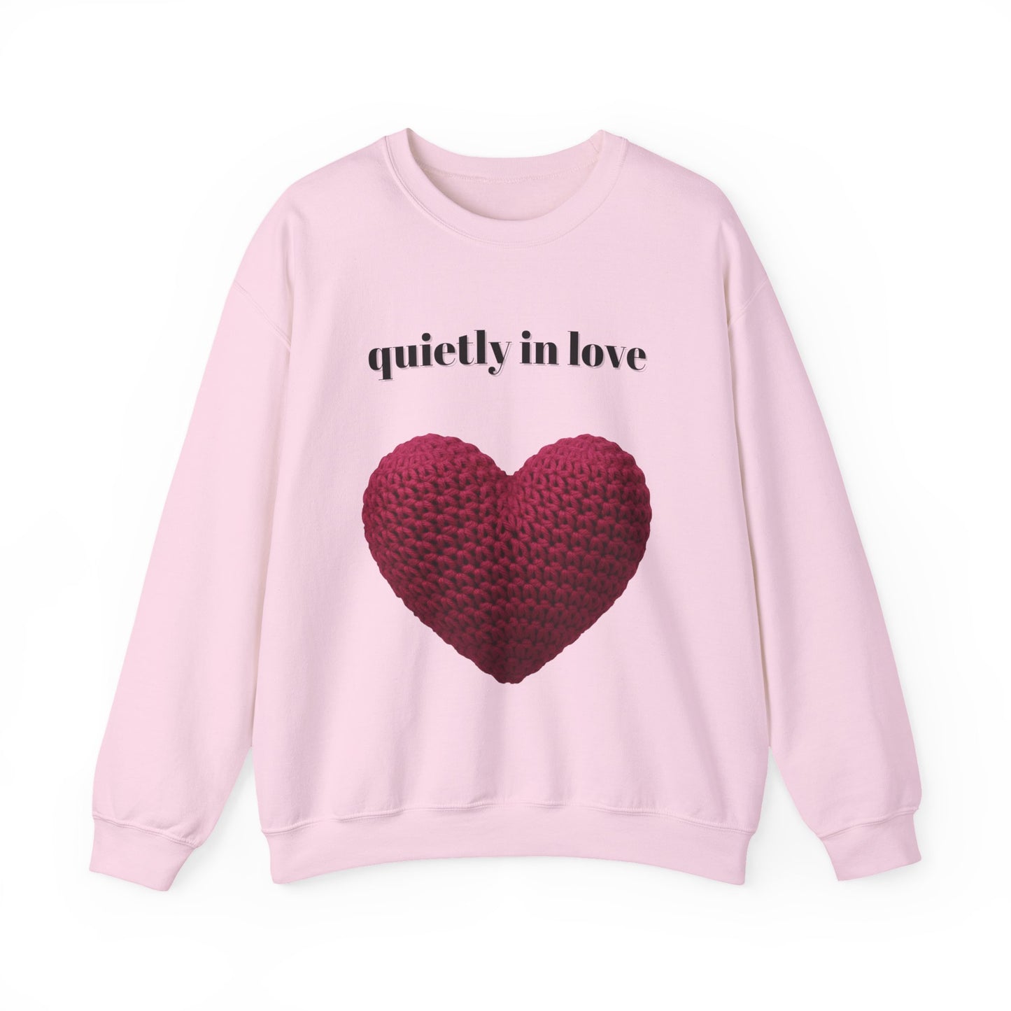 Sudadera de cuello redondo con corazón de San Valentín de Quietly in Love