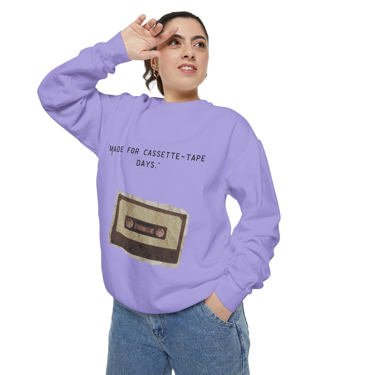 Vintage Cassette Sweatshirt — “Made for Cassette‑Tape Days” Retro Music Crewneck