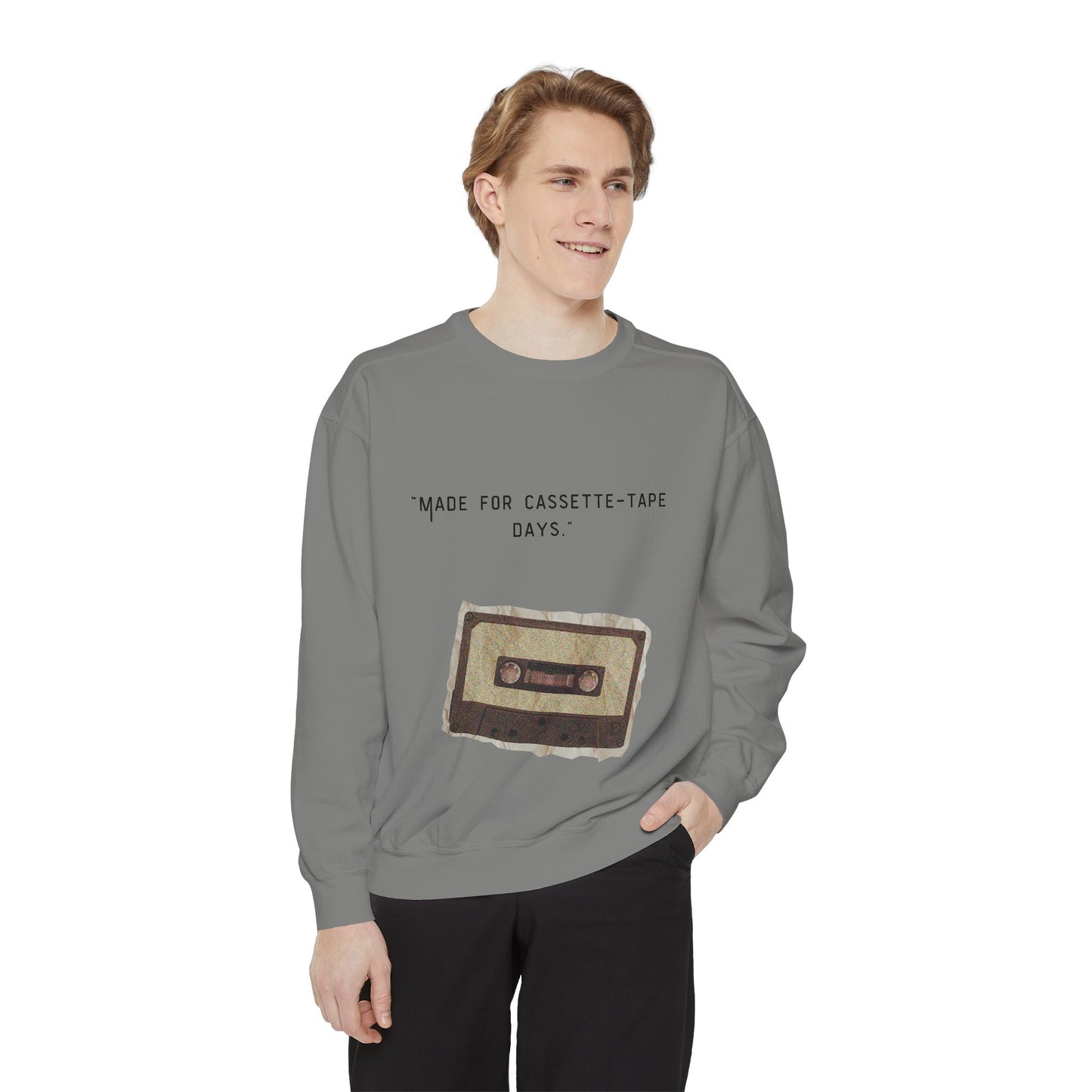 Vintage Cassette Sweatshirt — “Made for Cassette‑Tape Days” Retro Music Crewneck