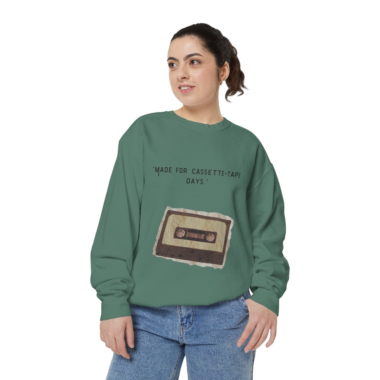 Vintage Cassette Sweatshirt — “Made for Cassette‑Tape Days” Retro Music Crewneck