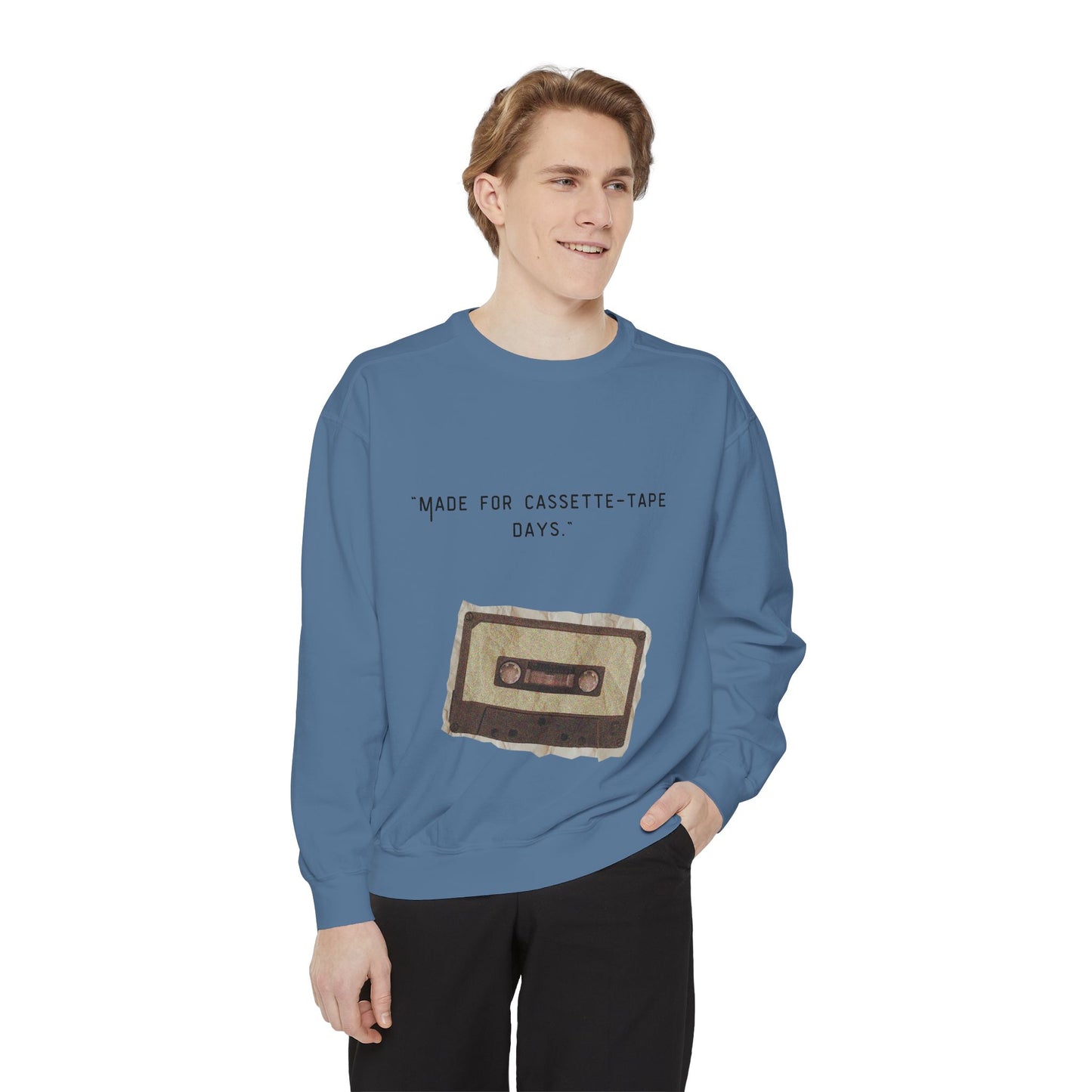 Vintage Cassette Sweatshirt — “Made for Cassette‑Tape Days” Retro Music Crewneck