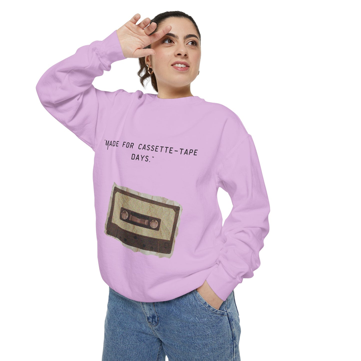 Vintage Cassette Sweatshirt — “Made for Cassette‑Tape Days” Retro Music Crewneck