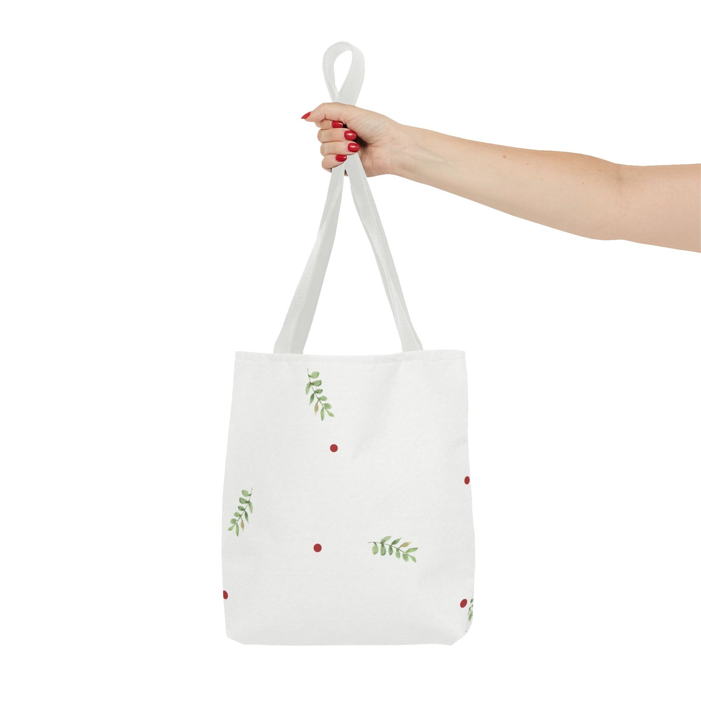 Minimal Holiday Dots Tote Bag — Festive Polka Dot Holiday Shopper