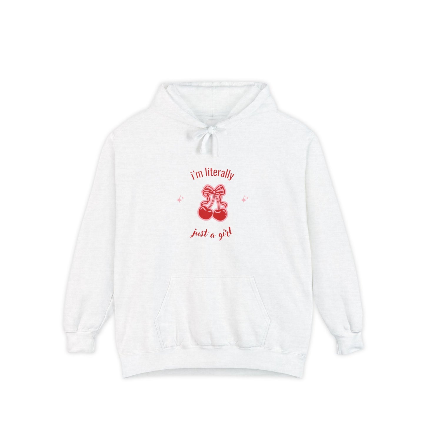 I'm Literally Just a Girl Red Heart Ribbon Hoodie