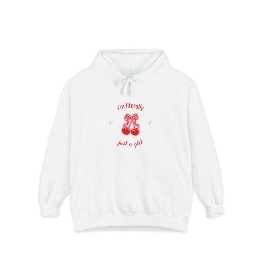 I'm Literally Just a Girl Red Heart Ribbon Hoodie