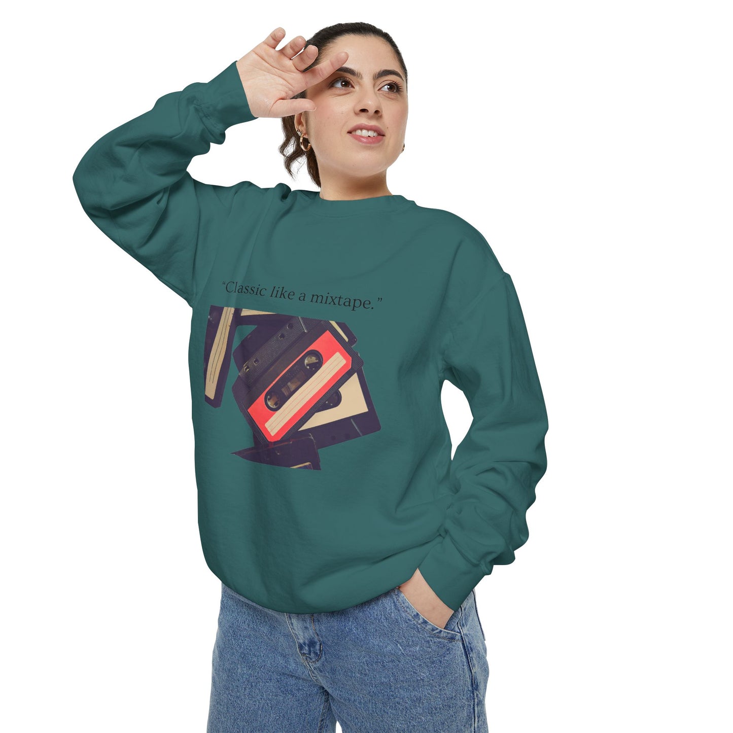 Cassette Mixtape Sweatshirt — "Classic like a mixtape." Retro Tape Crewneck