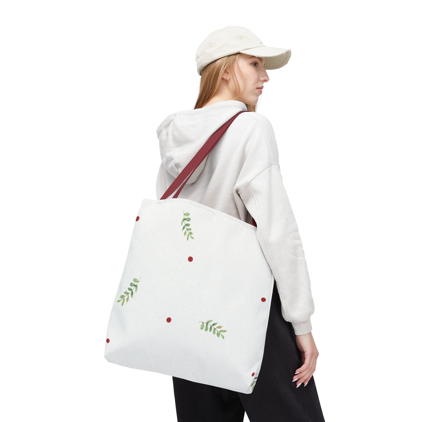 Minimal Holiday Dots Tote Bag — Festive Polka Dot Holiday Shopper