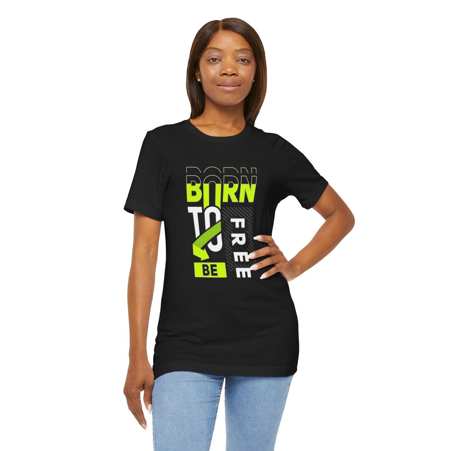 Born To Be Free T‑Shirt — Bold Neon Graphic Tee