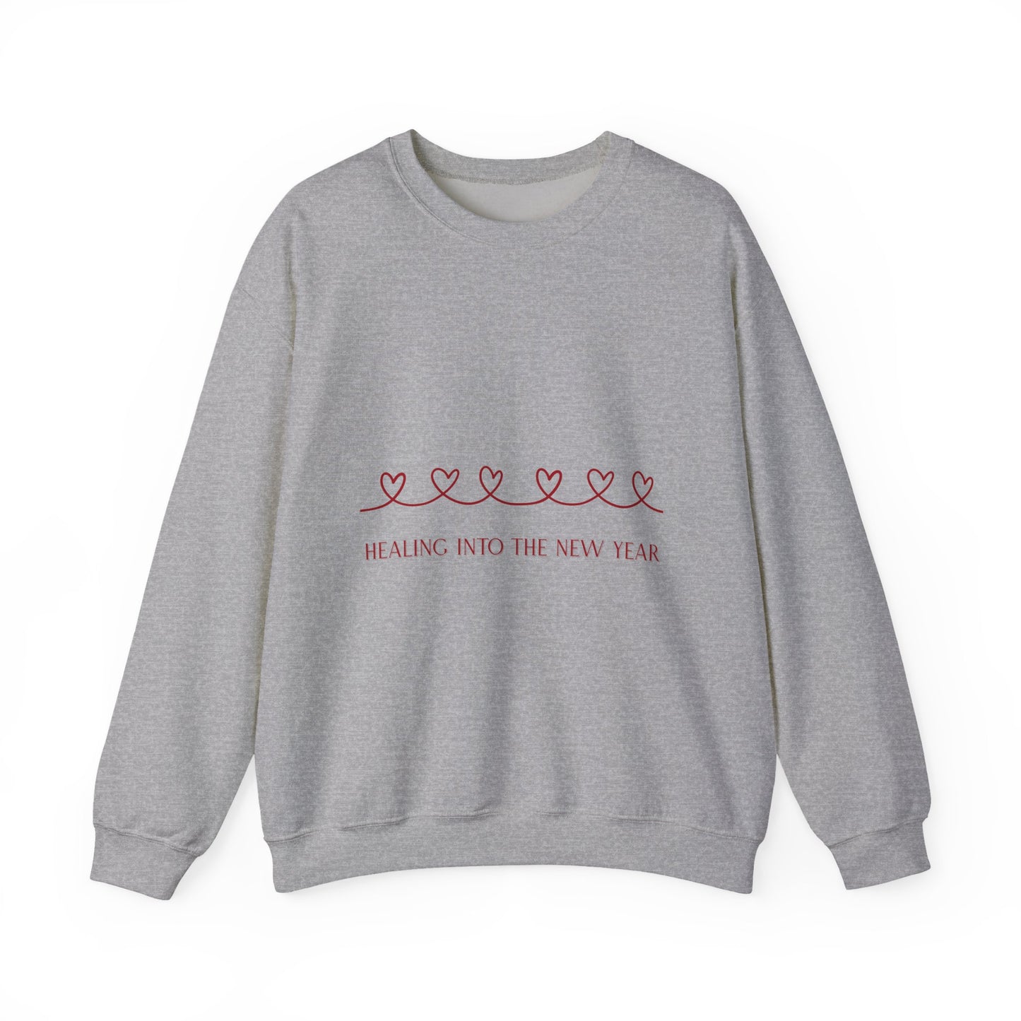 Sudadera Healing Into The New Year — Cuello redondo minimalista Heartline