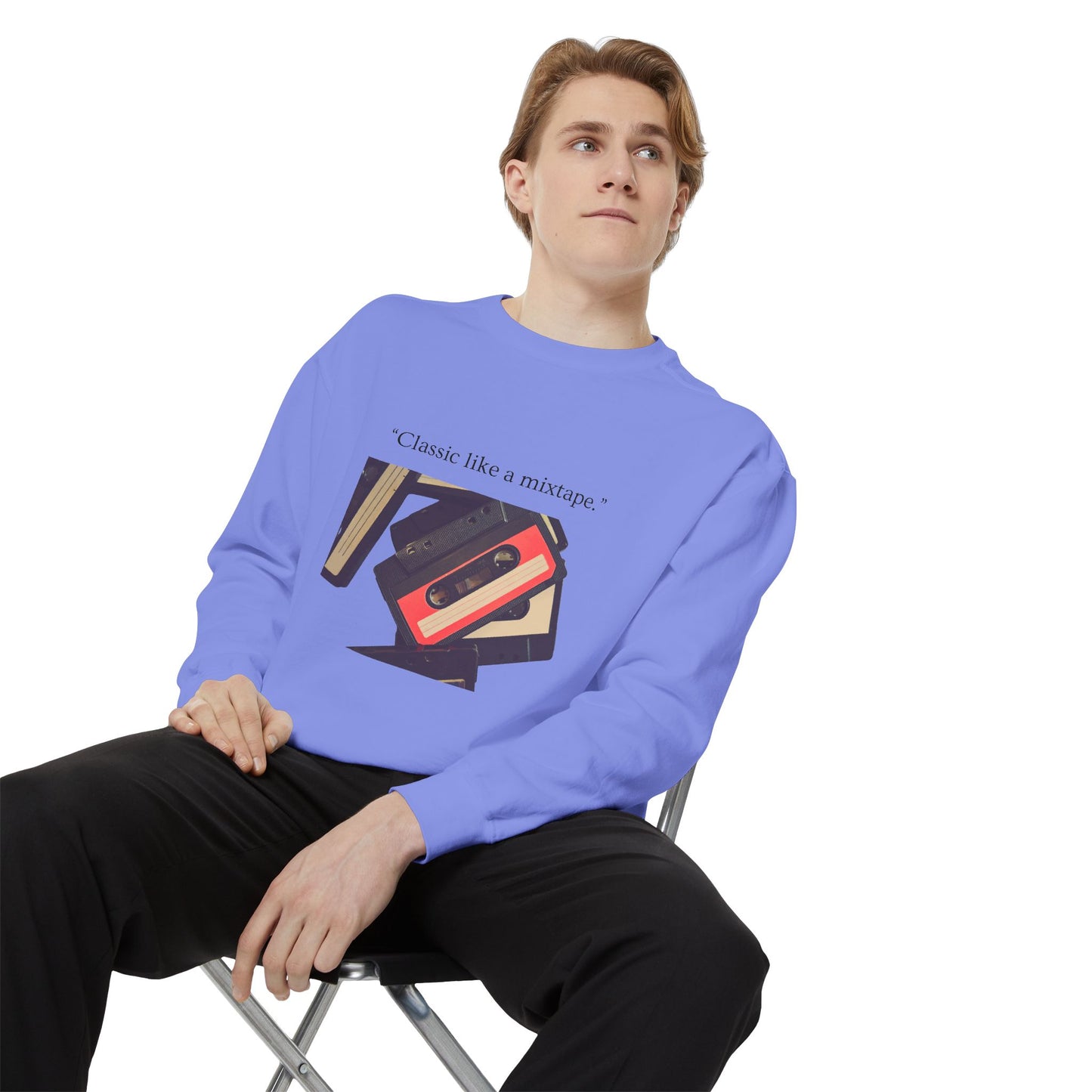 Cassette Mixtape Sweatshirt — "Classic like a mixtape." Retro Tape Crewneck