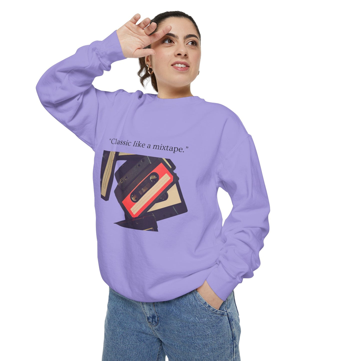 Cassette Mixtape Sweatshirt — "Classic like a mixtape." Retro Tape Crewneck