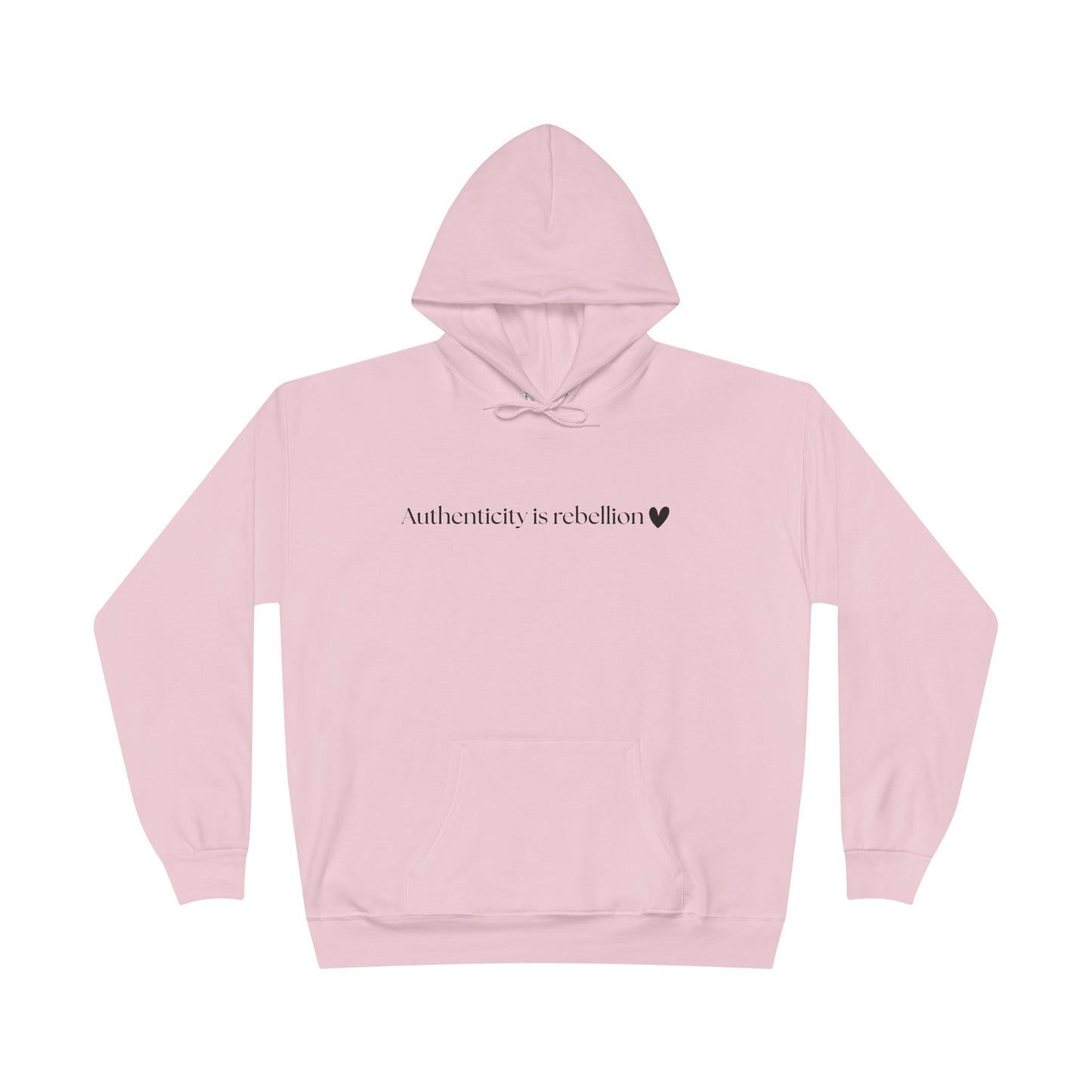 Authenticity Is Reckless Hoodie — Minimalist White Pullover with Heart