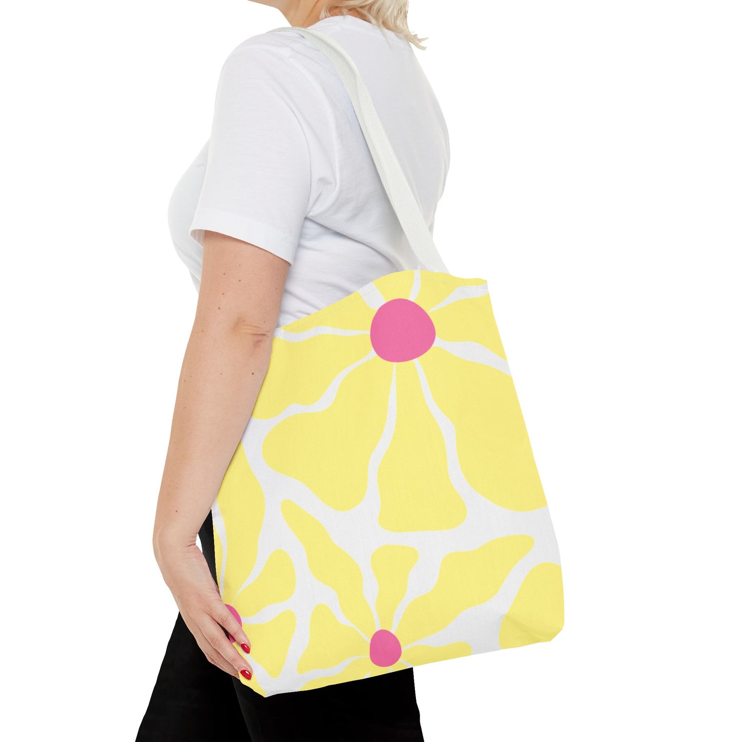 Floral Sunshine Yellow Daisy Tote Bag — All-Over Print