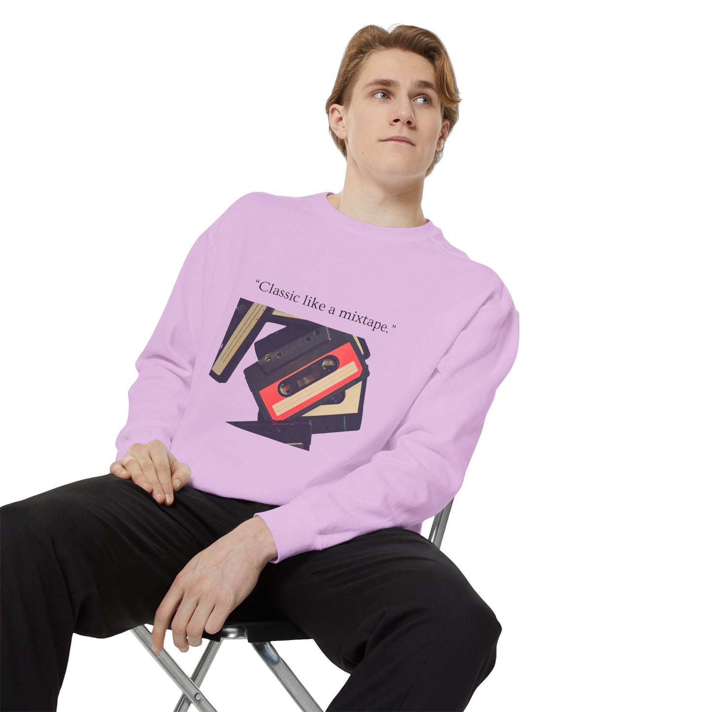 Cassette Mixtape Sweatshirt — "Classic like a mixtape." Retro Tape Crewneck
