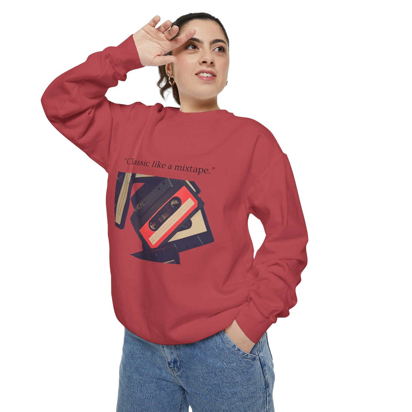 Cassette Mixtape Sweatshirt — "Classic like a mixtape." Retro Tape Crewneck