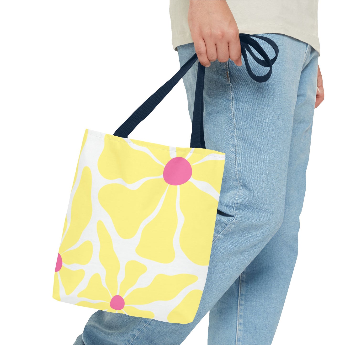 Floral Sunshine Yellow Daisy Tote Bag — All-Over Print