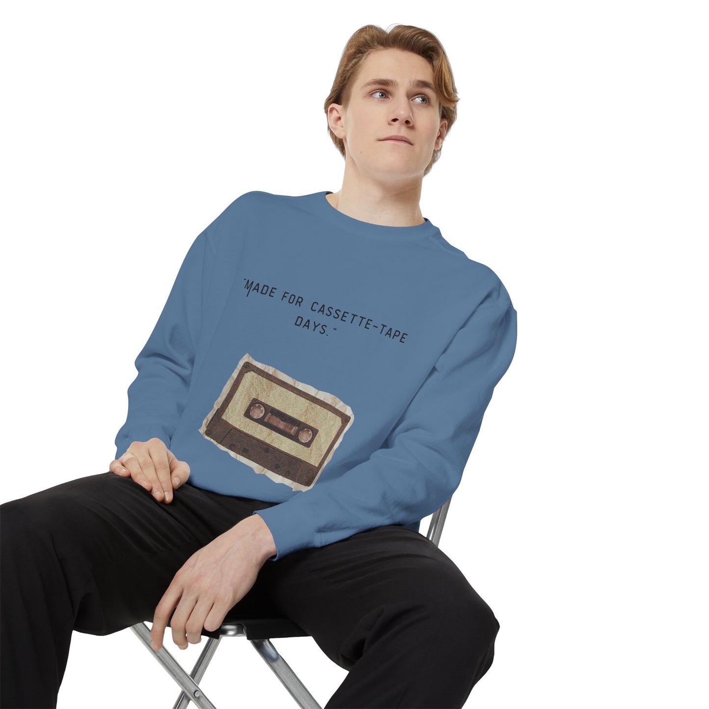 Vintage Cassette Sweatshirt — “Made for Cassette‑Tape Days” Retro Music Crewneck