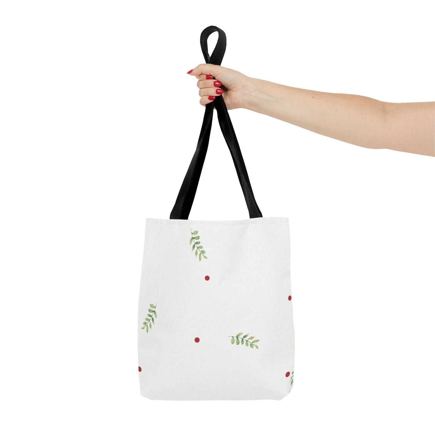 Minimal Holiday Dots Tote Bag — Festive Polka Dot Holiday Shopper