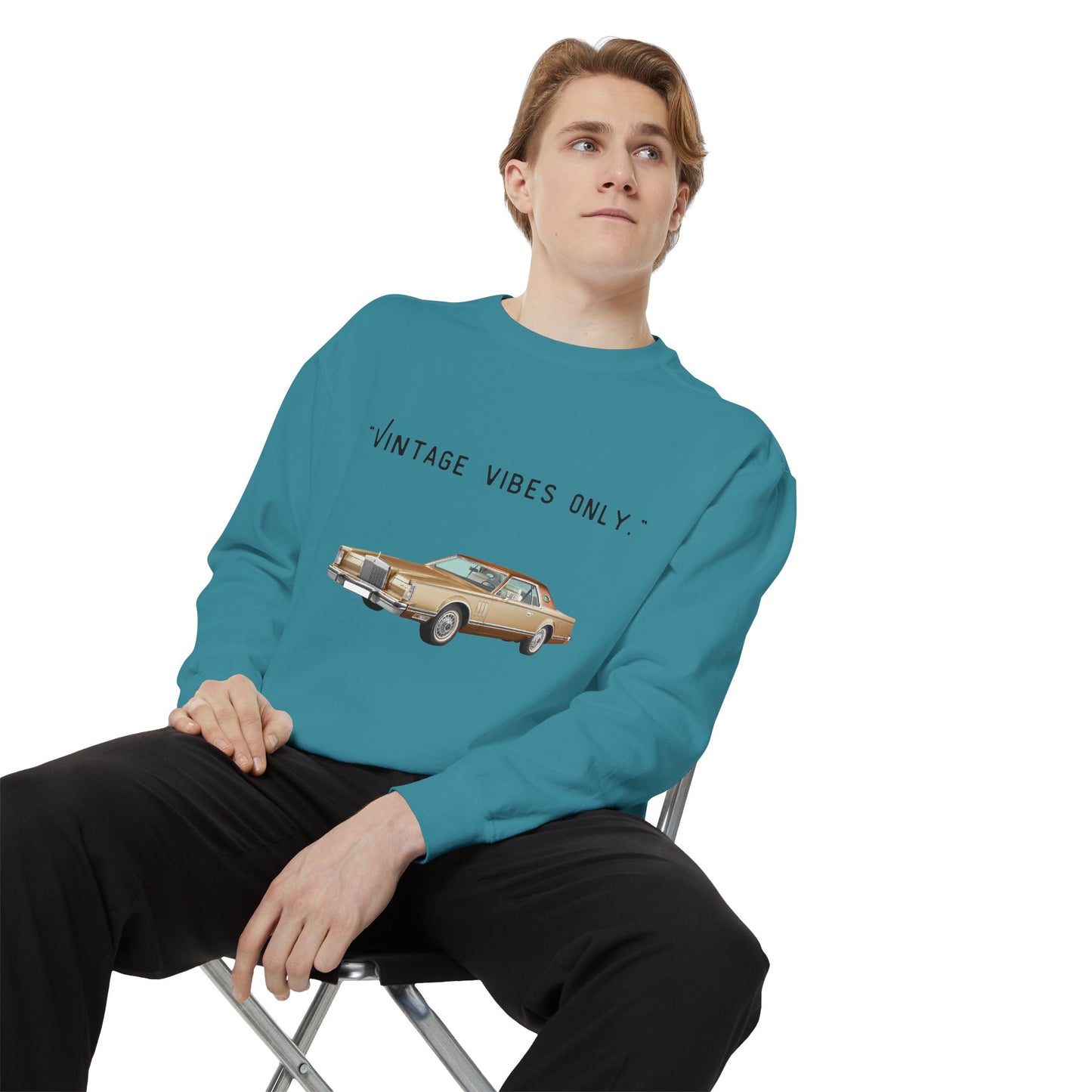 Vintage Vibes Only Retro Classic Car Sweatshirt
