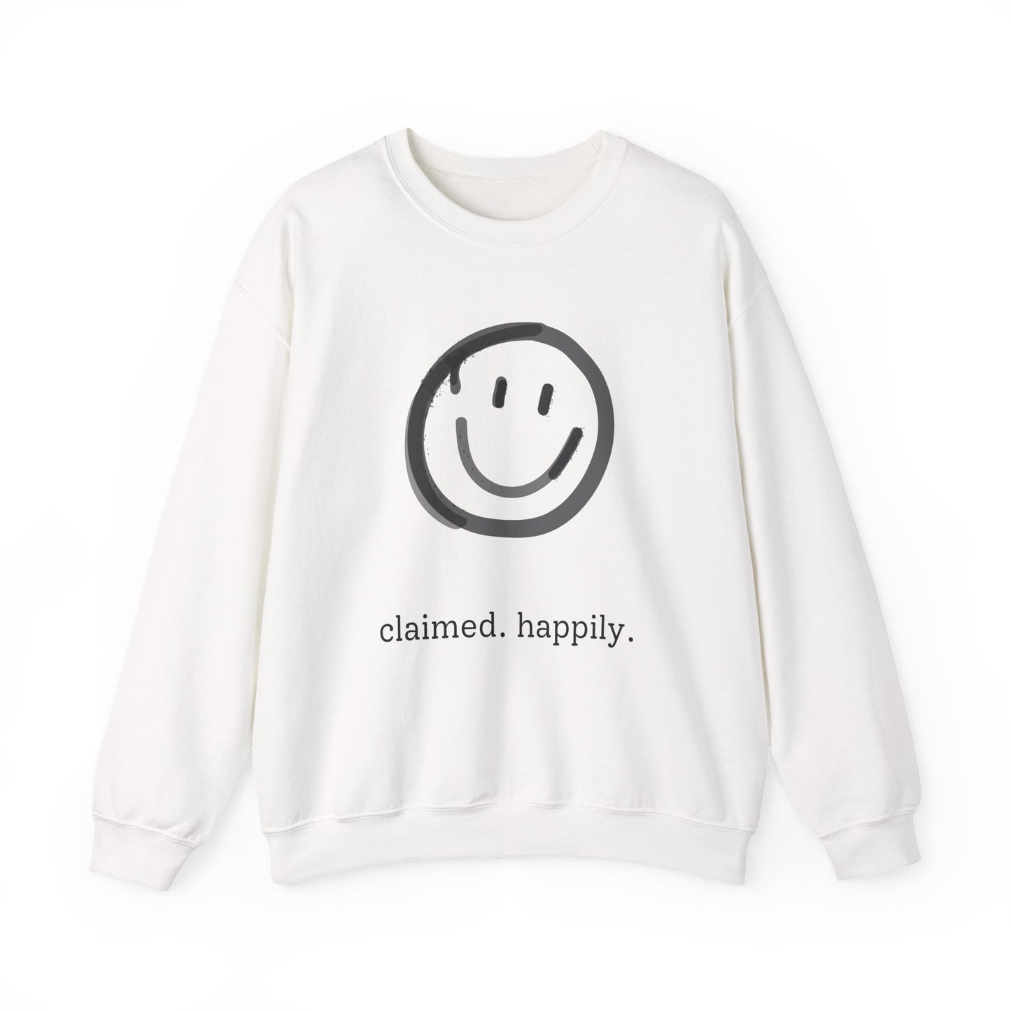 Claimed. Happily. Smiley Crewneck Sweatshirt