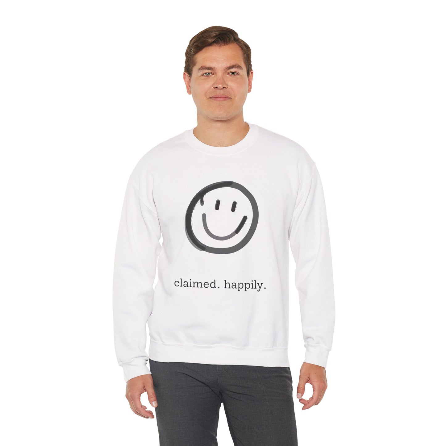 Claimed. Happily. Smiley Crewneck Sweatshirt