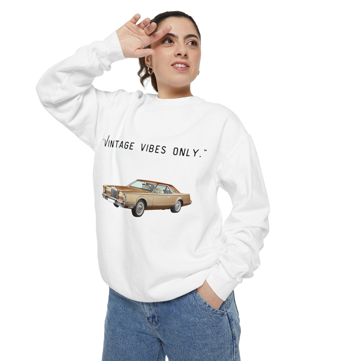Vintage Vibes Only Retro Classic Car Sweatshirt