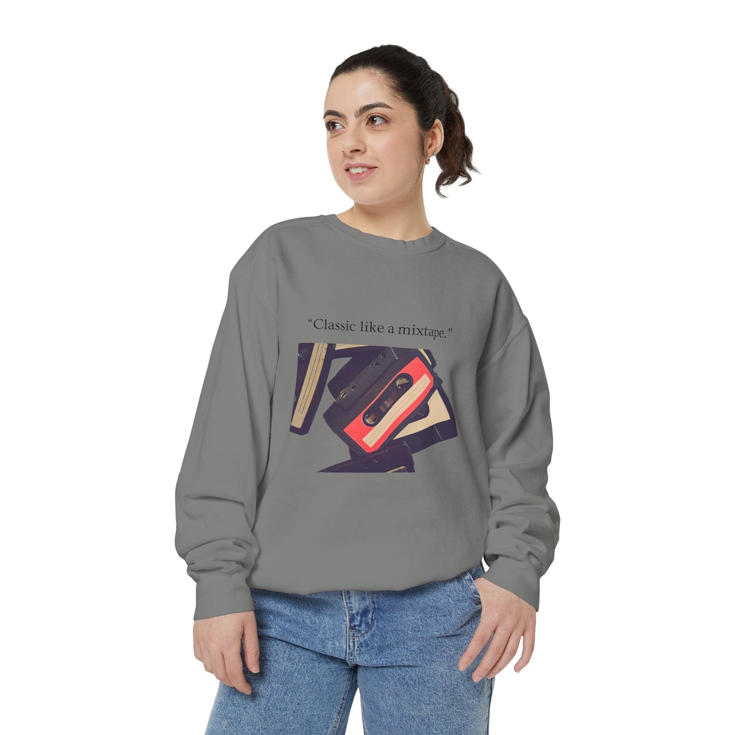 Cassette Mixtape Sweatshirt — "Classic like a mixtape." Retro Tape Crewneck