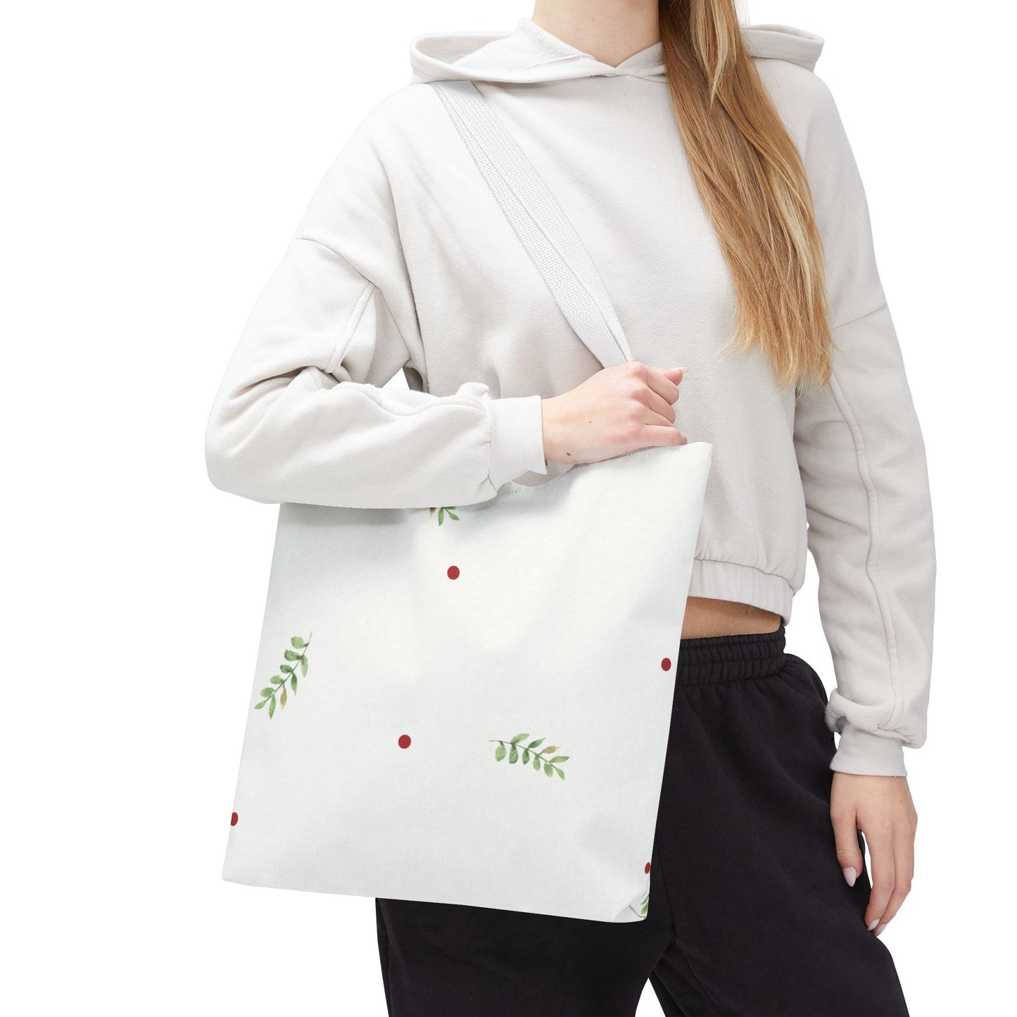Minimal Holiday Dots Tote Bag — Festive Polka Dot Holiday Shopper