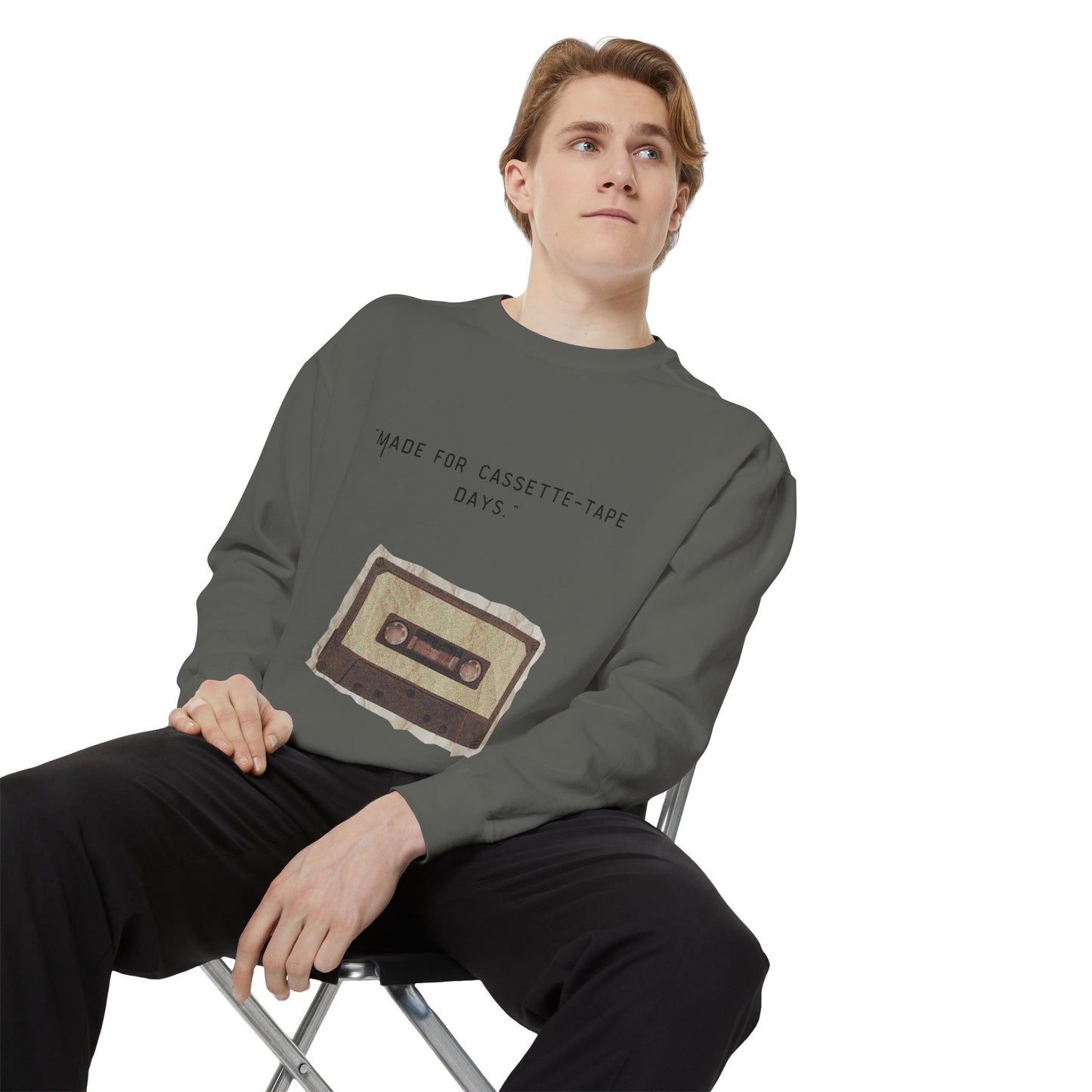 Vintage Cassette Sweatshirt — “Made for Cassette‑Tape Days” Retro Music Crewneck