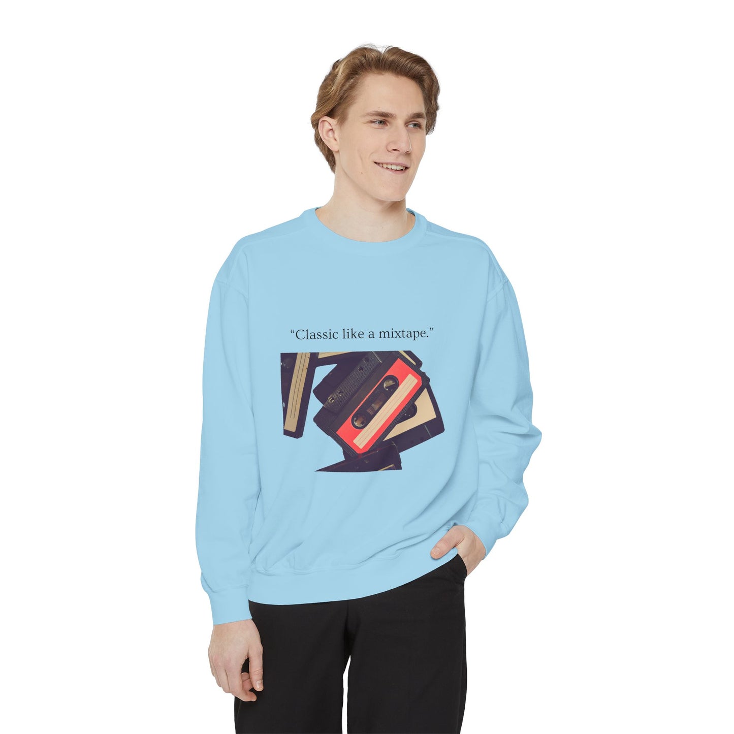 Cassette Mixtape Sweatshirt — "Classic like a mixtape." Retro Tape Crewneck