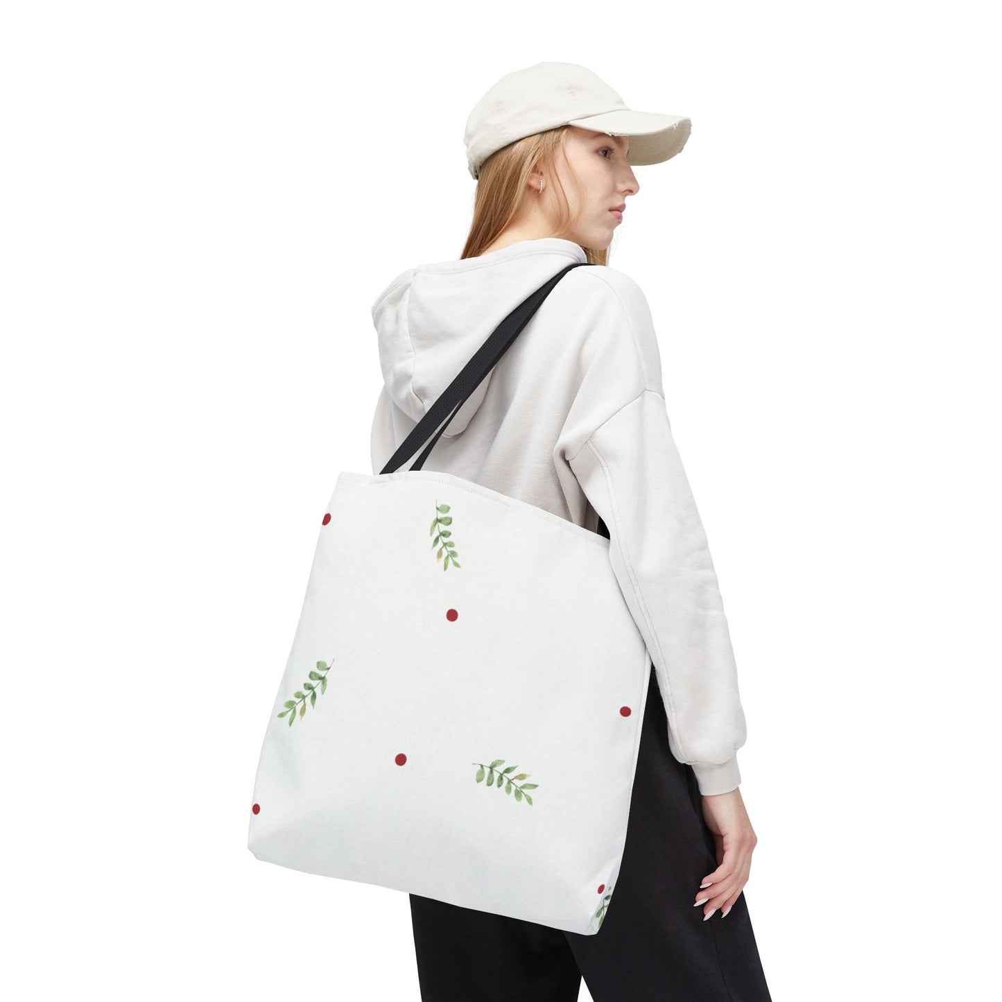 Minimal Holiday Dots Tote Bag — Festive Polka Dot Holiday Shopper