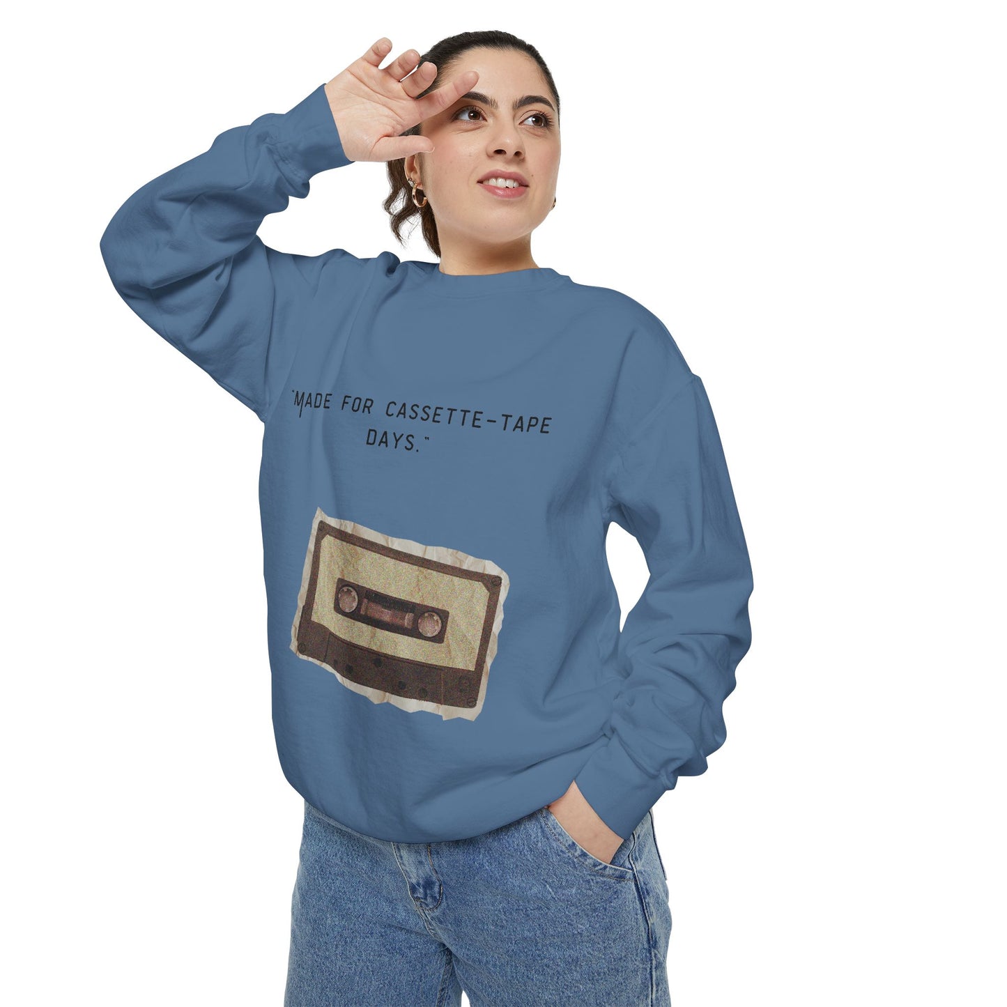 Vintage Cassette Sweatshirt — “Made for Cassette‑Tape Days” Retro Music Crewneck