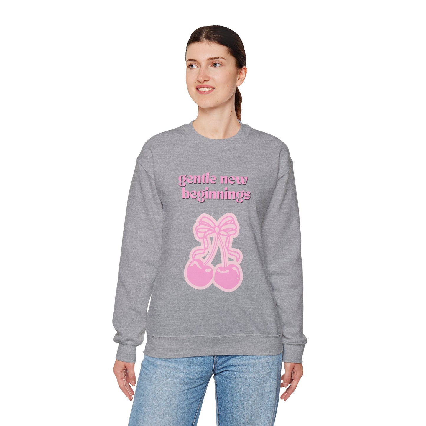 Sudadera de cuello redondo con cereza rosa Gentle New Beginnings
