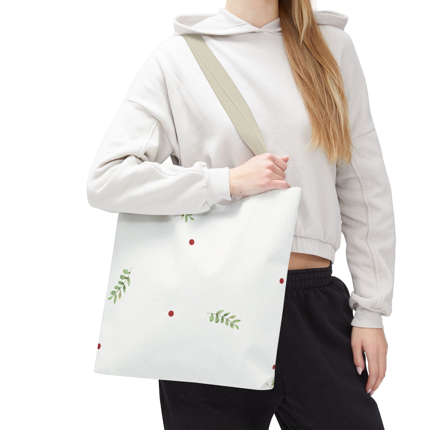 Minimal Holiday Dots Tote Bag — Festive Polka Dot Holiday Shopper