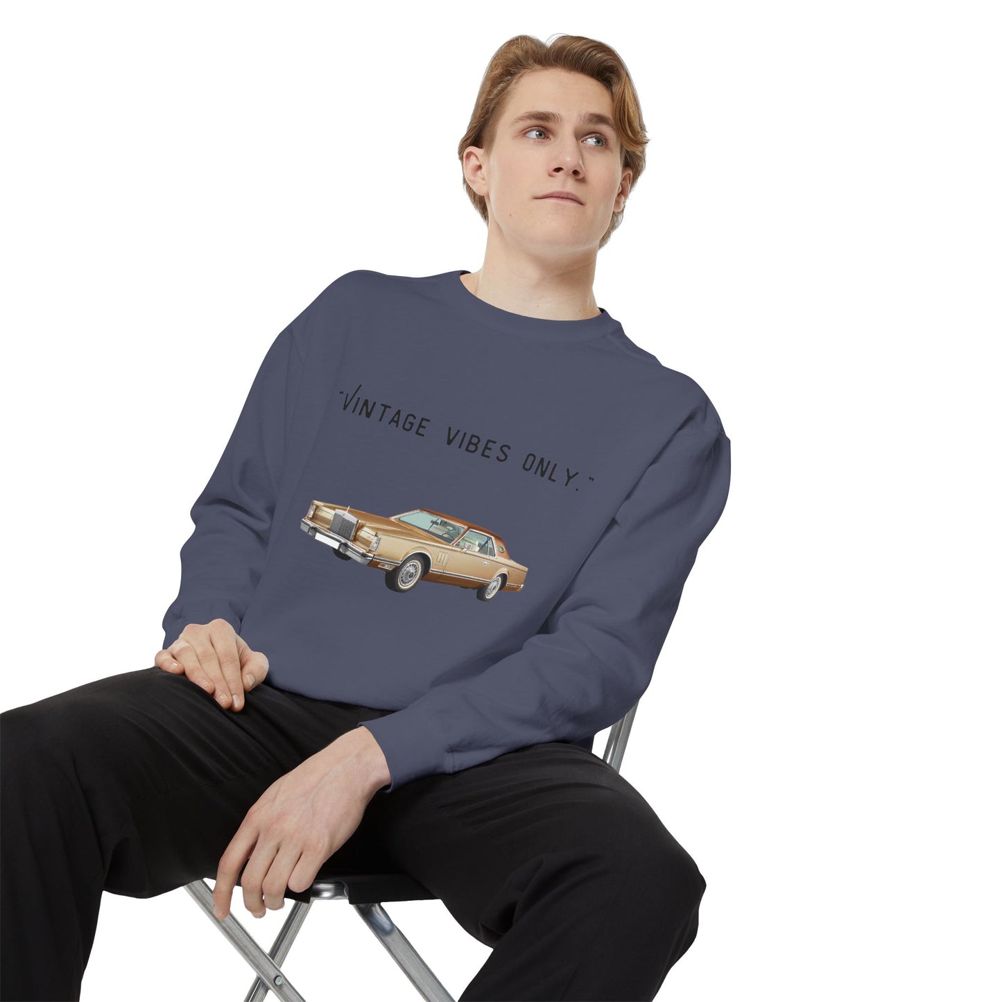Vintage Vibes Only Retro Classic Car Sweatshirt