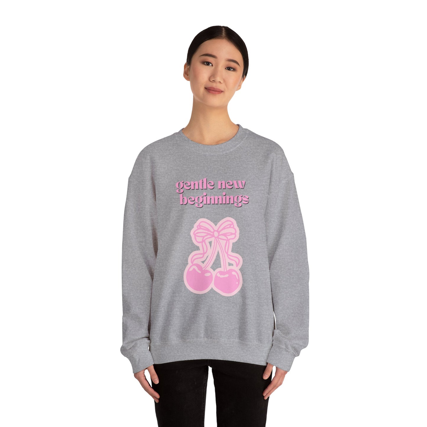 Sudadera de cuello redondo con cereza rosa Gentle New Beginnings