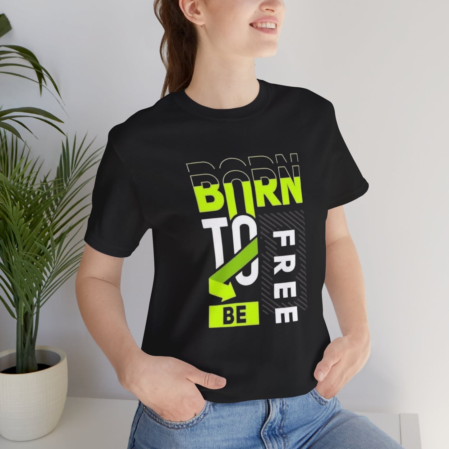Born To Be Free T‑Shirt — Bold Neon Graphic Tee