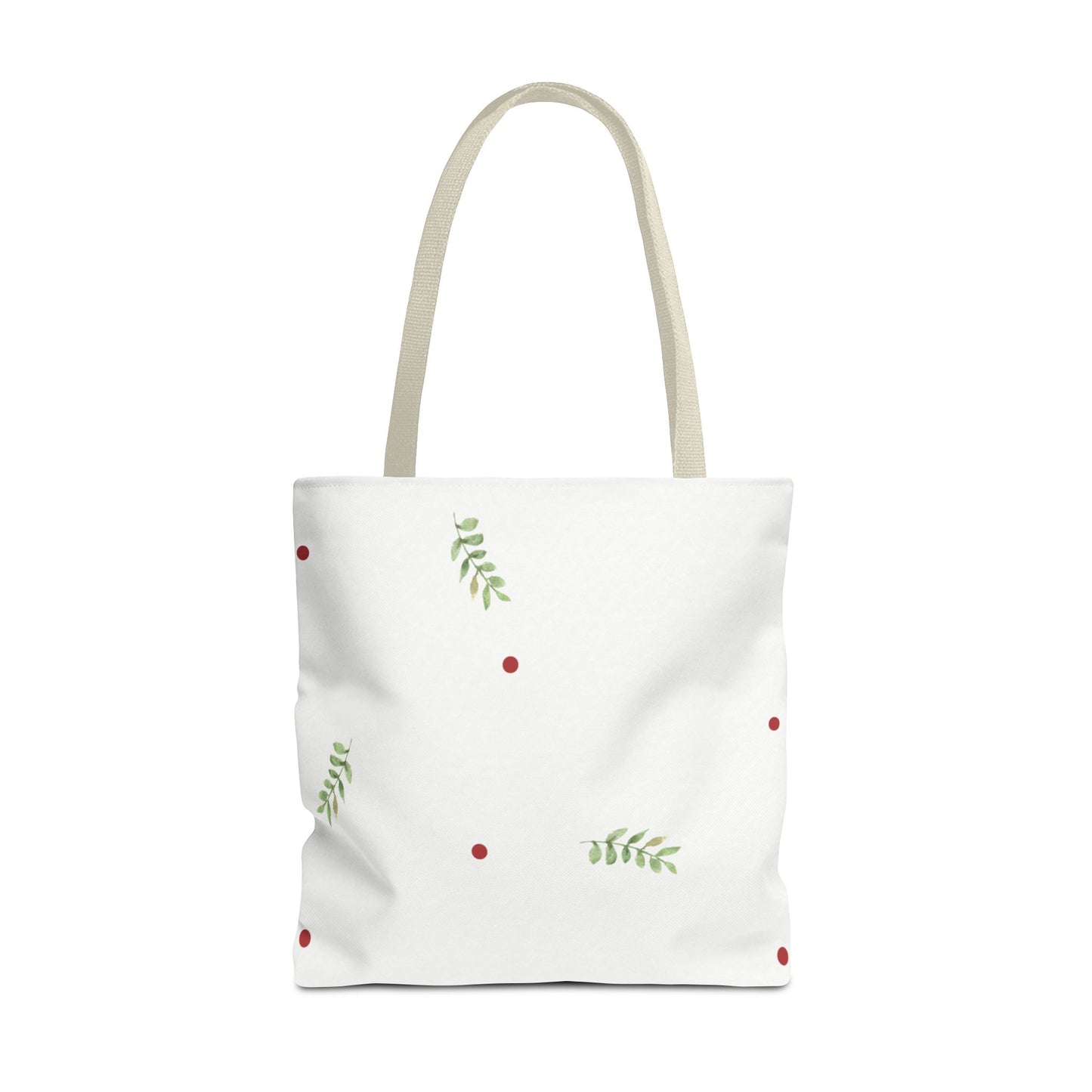 Minimal Holiday Dots Tote Bag — Festive Polka Dot Holiday Shopper