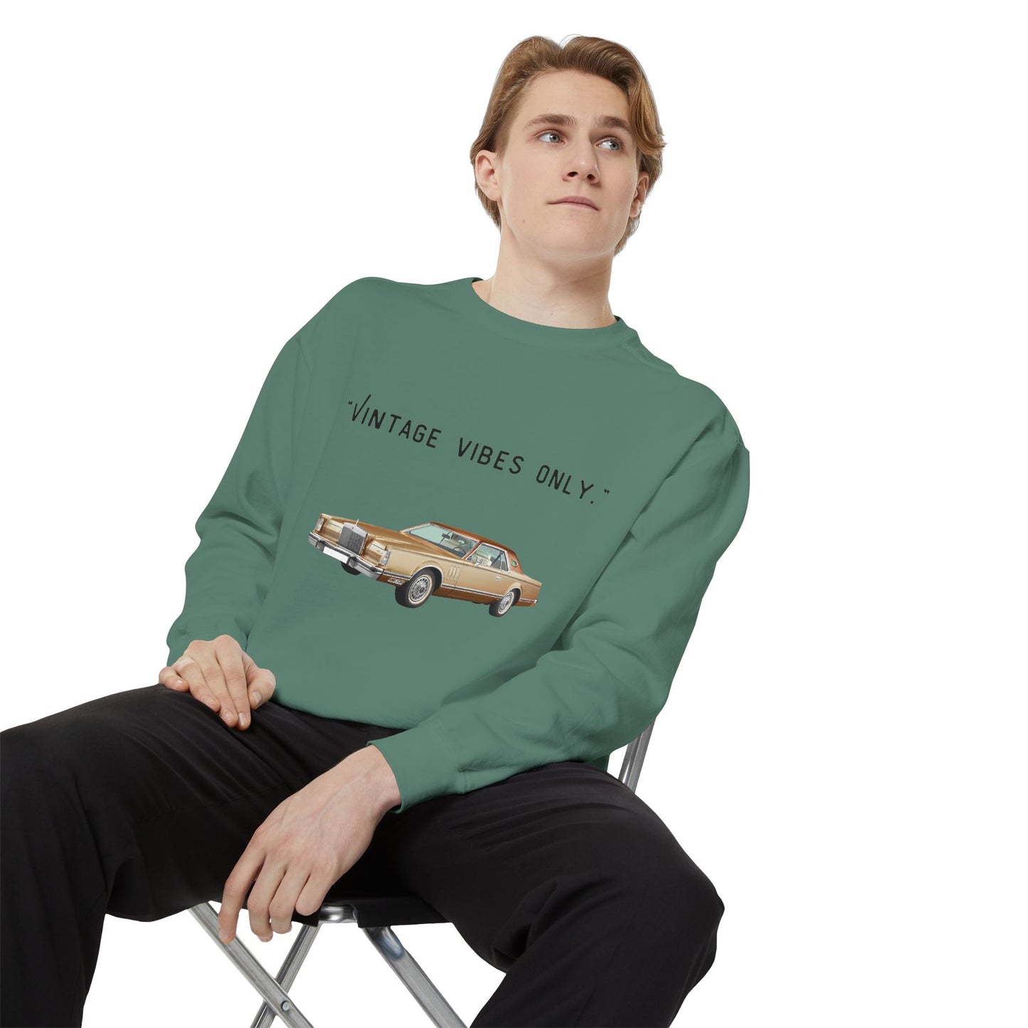 Vintage Vibes Only Retro Classic Car Sweatshirt