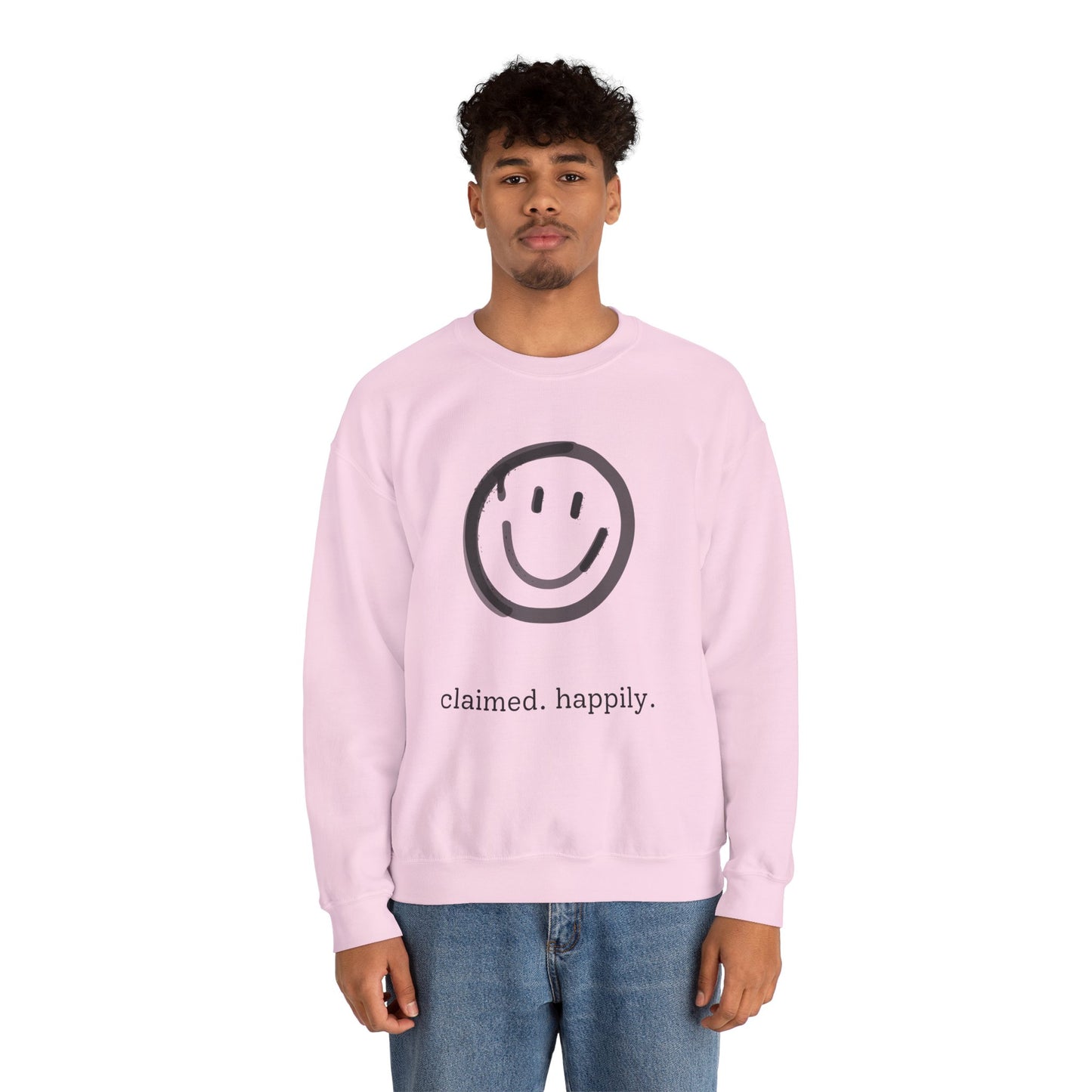 Claimed. Happily. Smiley Crewneck Sweatshirt