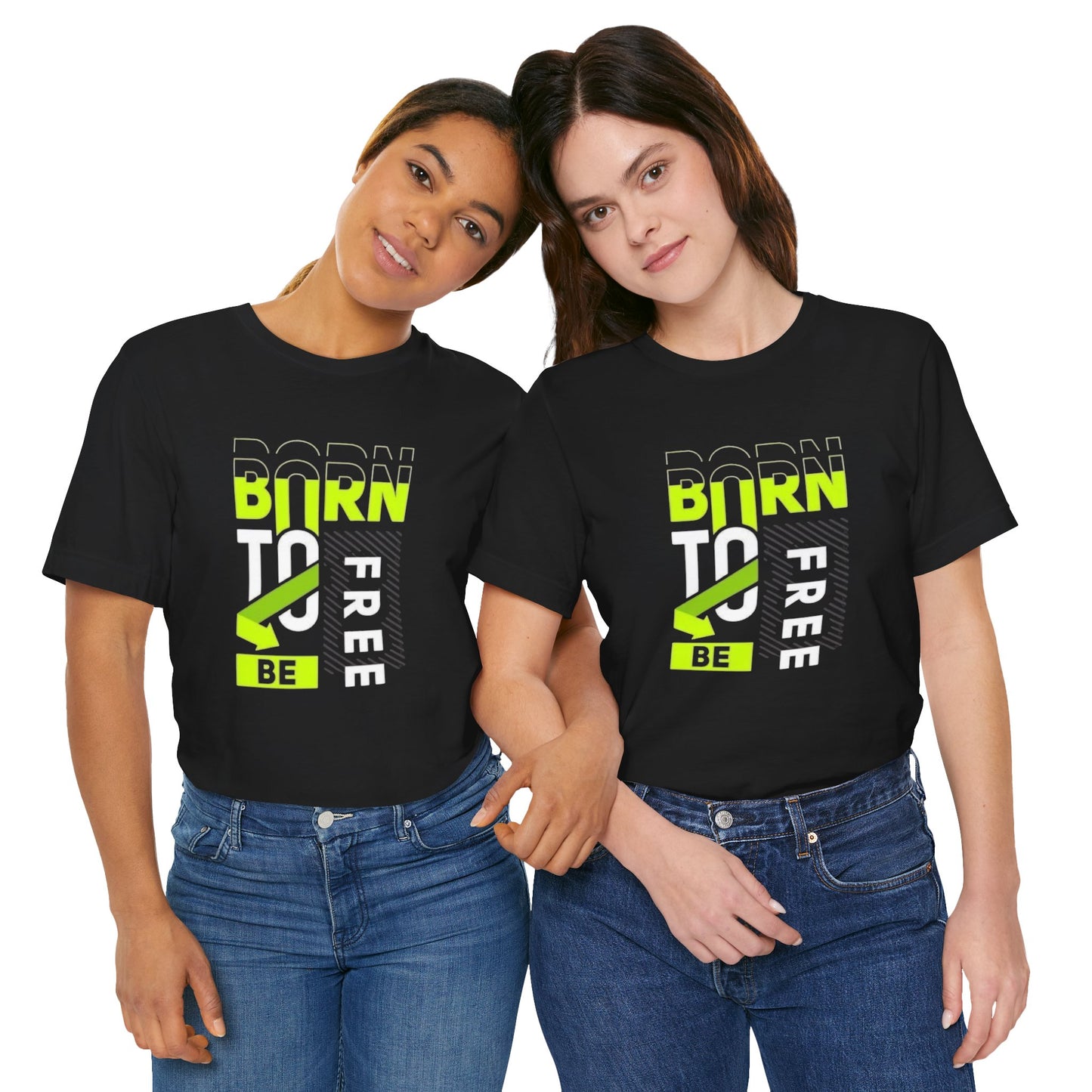Born To Be Free T‑Shirt — Bold Neon Graphic Tee