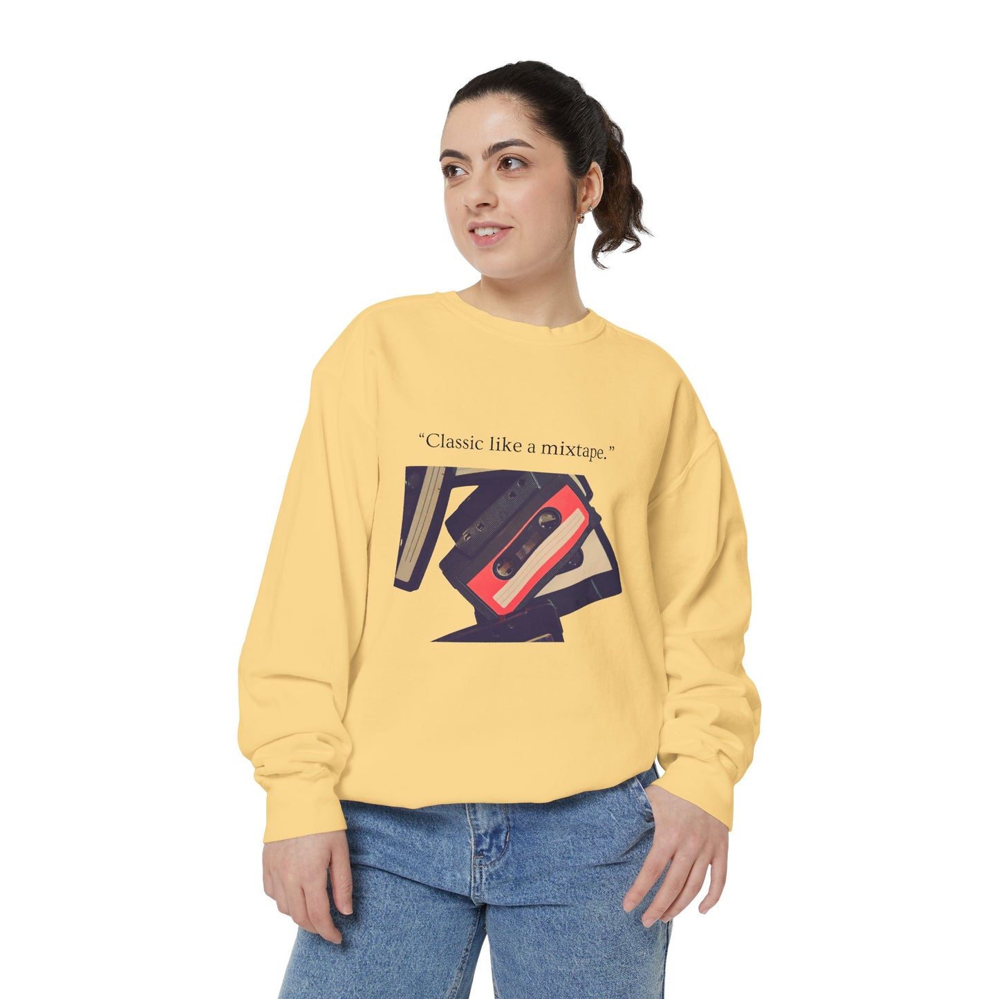 Cassette Mixtape Sweatshirt — "Classic like a mixtape." Retro Tape Crewneck